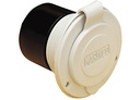 20A 125V STRAIGHT BLADE POWER INLET - BLACK/WHITE