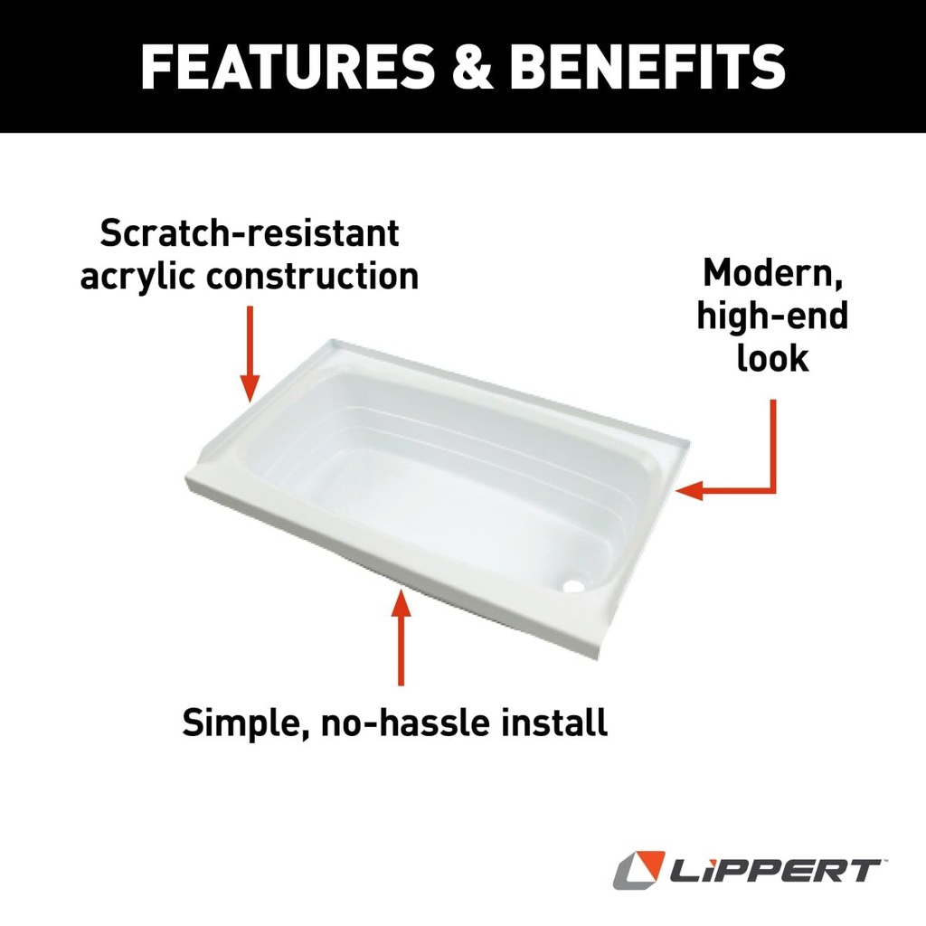 24" x 46" Bathtub - White