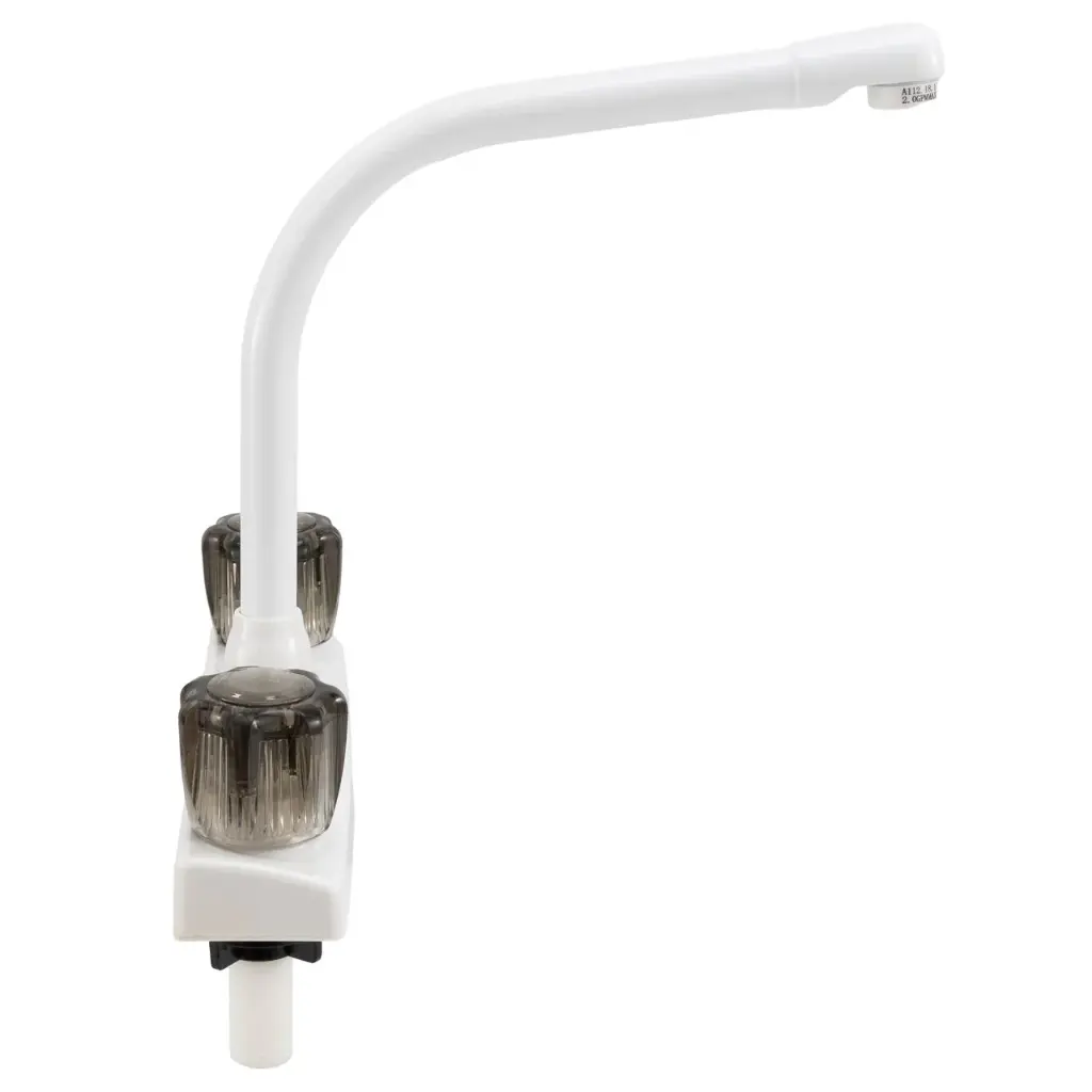 RV Kitchen High Rise Faucet | Smoked Acrylic Knobs