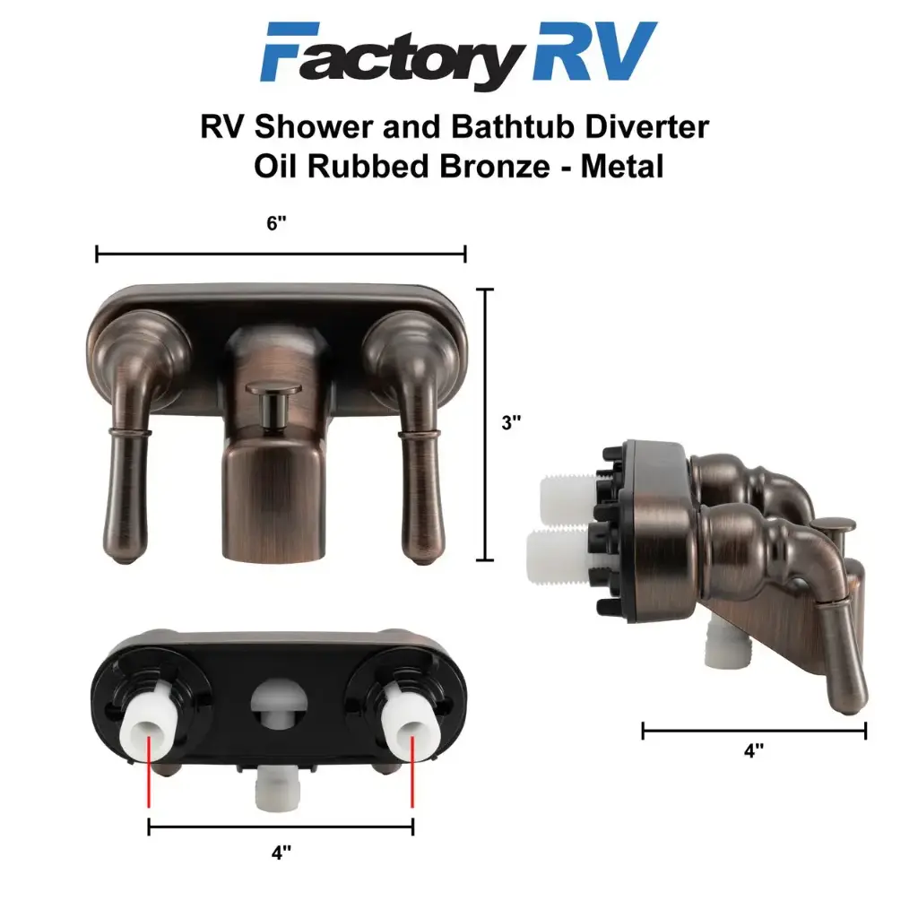 RV Shower Faucet & Bathtub Diverter | Oil Rubbed Bronze | Metal