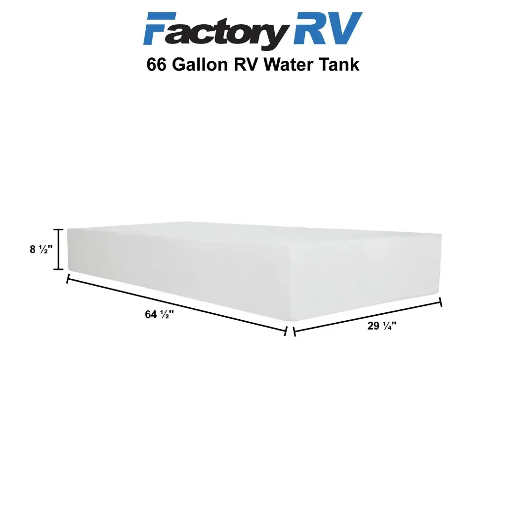 RV Fresh Water Tank 66 Gallon | 64 ½" x 29 ¼" x 8 ½" | Elkhart Plastics EPI 3226