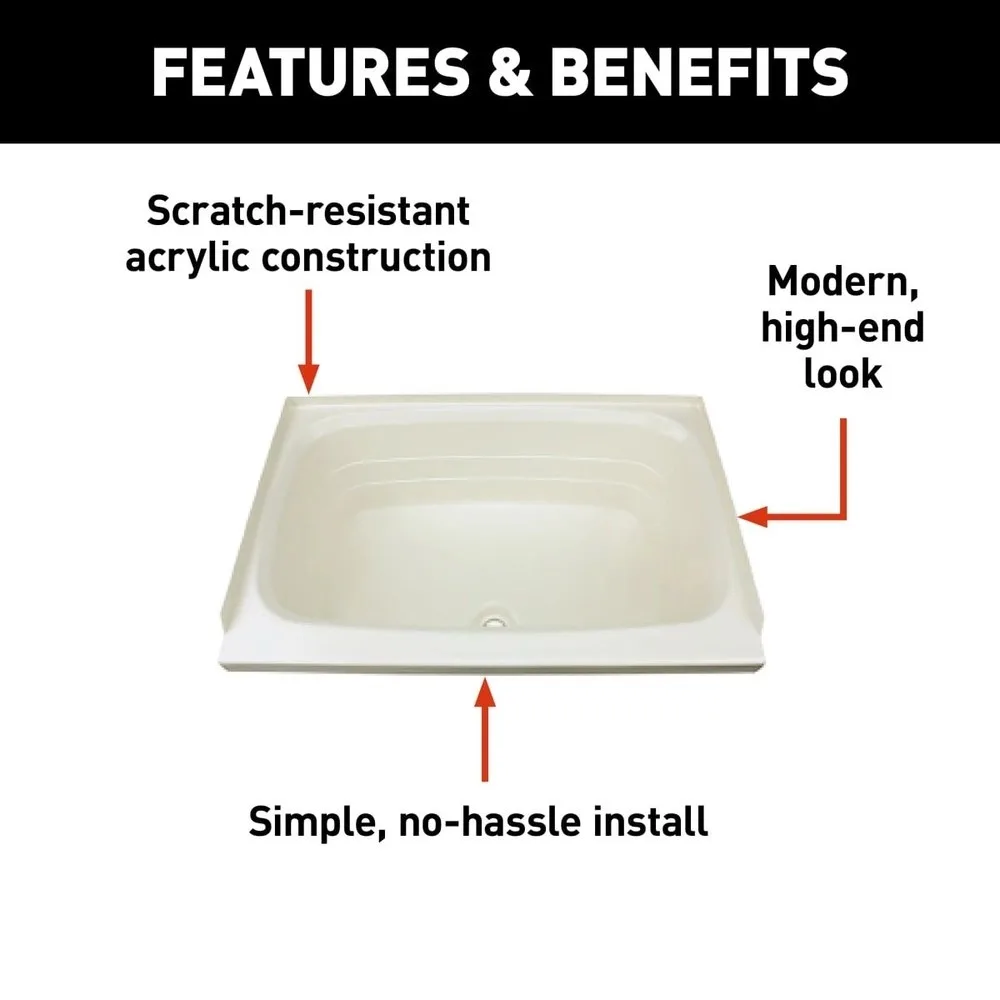 Bathtub with Center Drain - 24" x 38" 