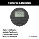 Furrion Chill® Multi-Zone Wall Thermostat - Black, 3 Fan Speeds (R32) #FACW12ESZA2-BL-AM 