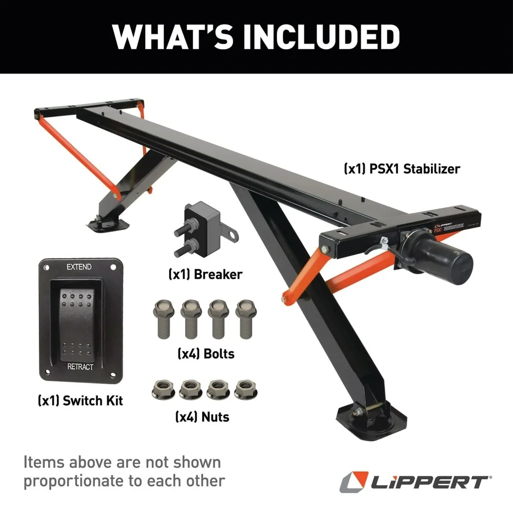 High-Speed RV Power Stabilizer Jack System with Black Switch Kit