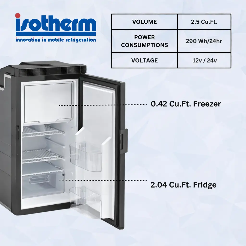 Isotherm FL70 Slim RV Electric Refrigerator:Freezer - 12V DC - 2.5 C:F.webp