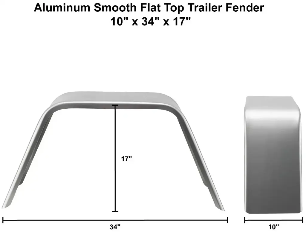 Trailer Fender 10x34x17 Aluminum Smooth Flat Top 005.webp