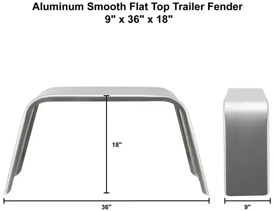 Trailer Fender 9x36x18 Aluminum Smooth Flat Top 004.webp