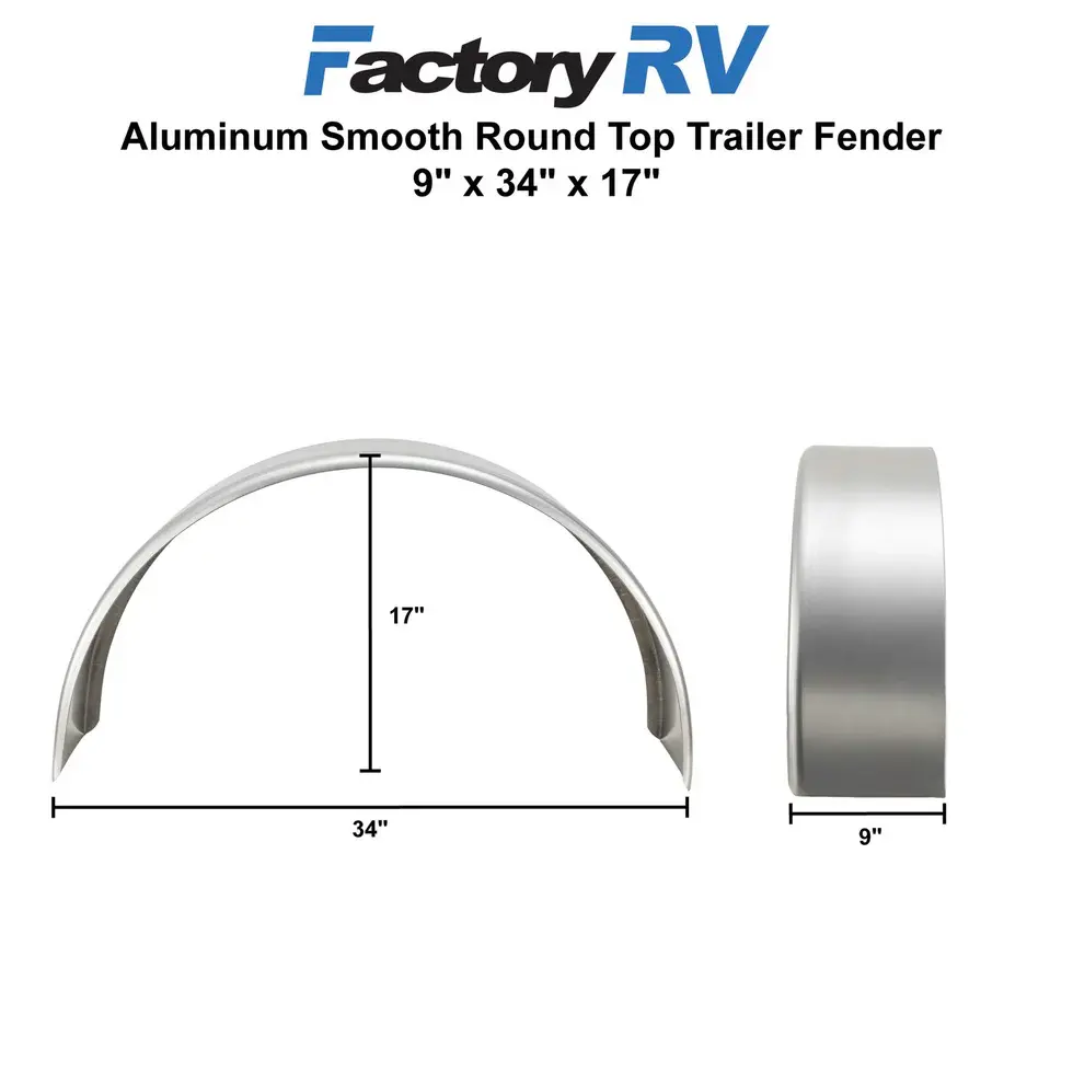 Trailer Fender 9x34x17 Aluminum Smooth Round Top 005.webp