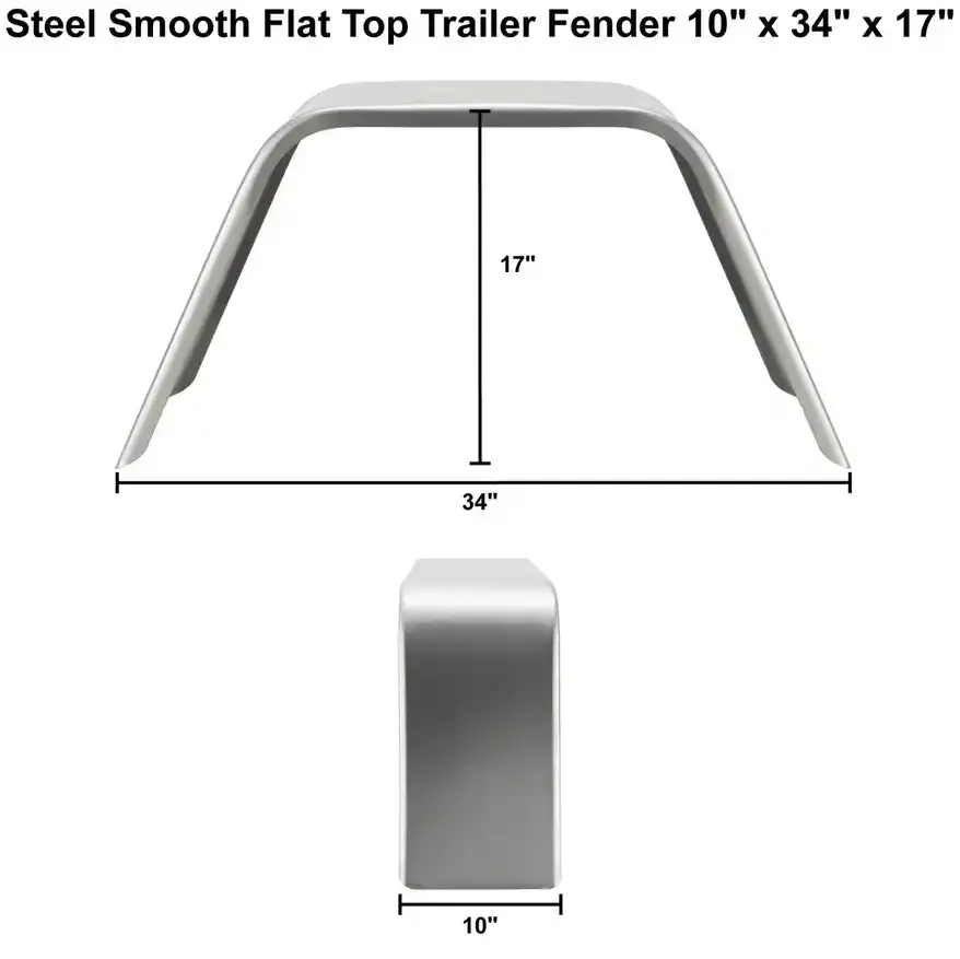 Trailer Fender 10x34x17 Steel Smooth Flat Top 004.webp