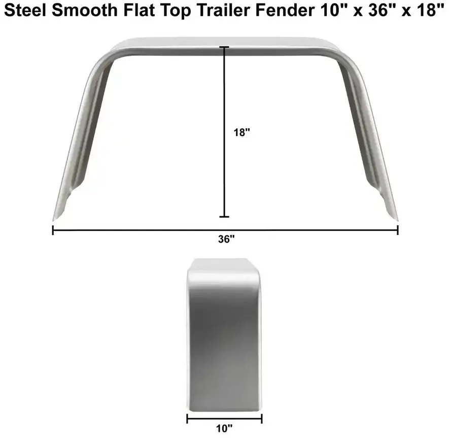 Trailer Fender 10x36x18 Steel Smooth Flat Top 004.webp