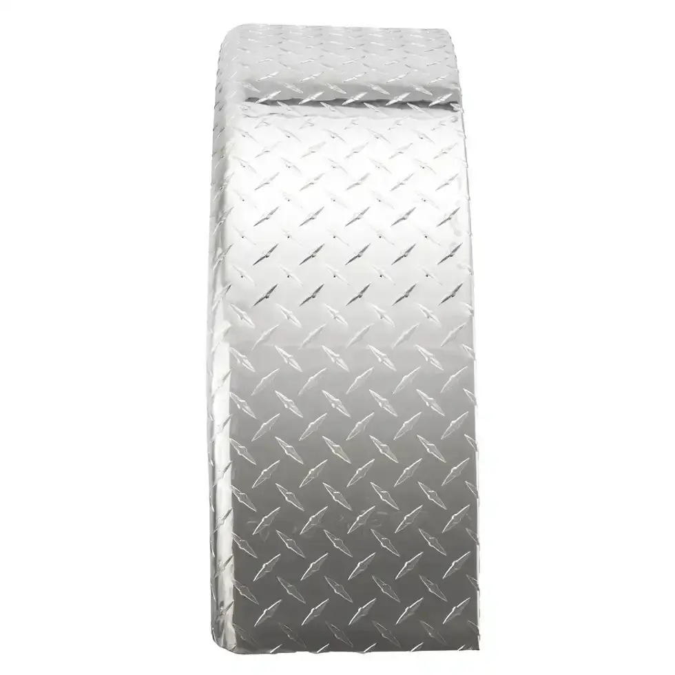 Trailer Fender 10x34x17 Aluminum Diamond Round Top 05.webp
