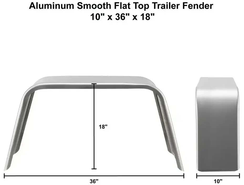 Trailer Fender 10x36x18 Aluminum Smooth Flat Top 002.webp