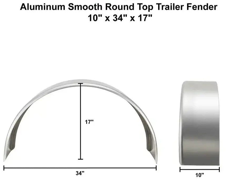 Trailer Fender 10x34x17 Aluminum Smooth Round Top 004.webp