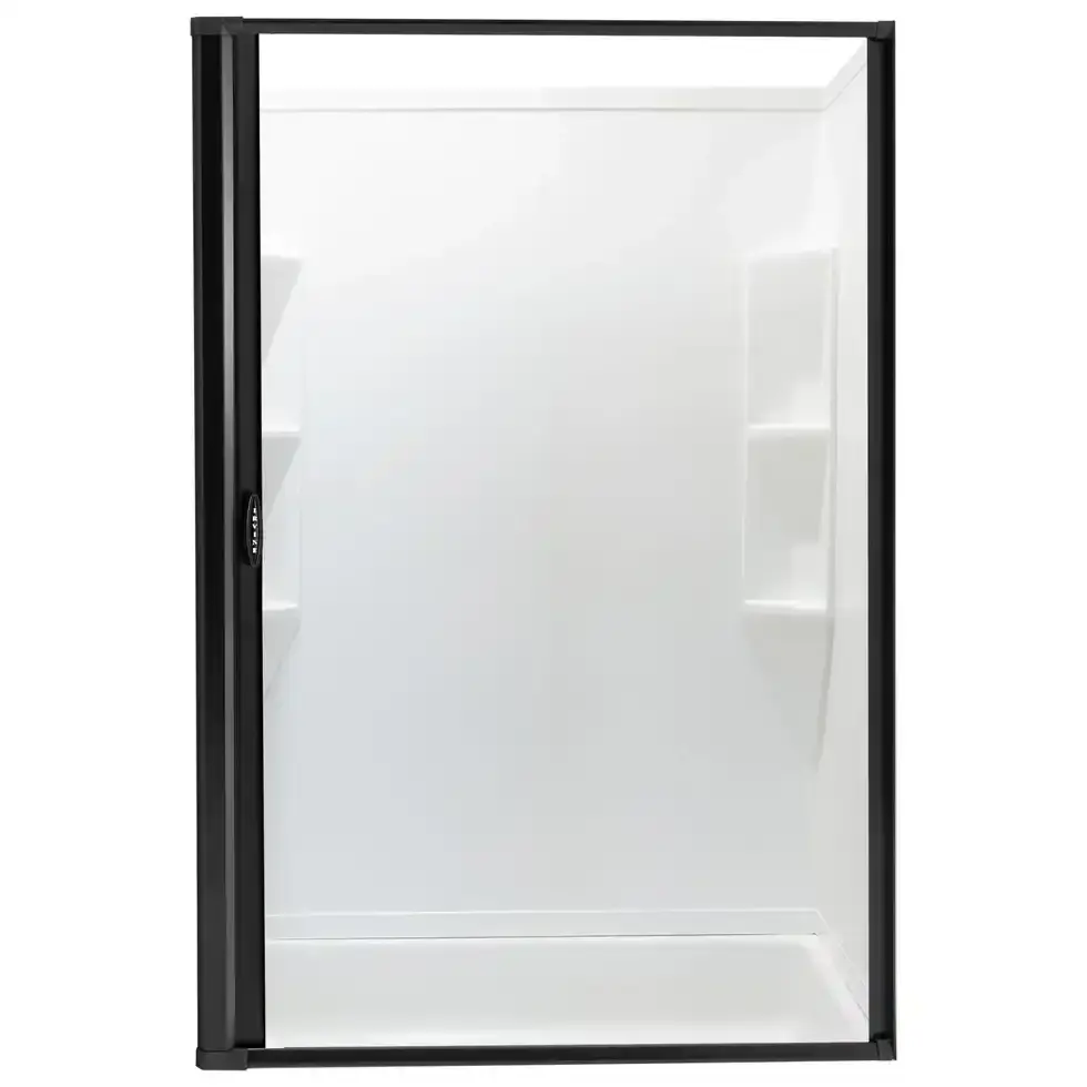 RV Retractable Rolling Shower Door black or platinum of various size 011.webp