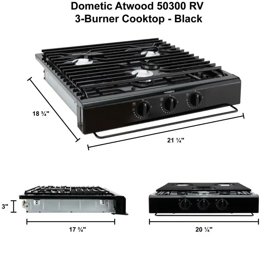 Dometic RV 3-Burner Gas Cooktop Black SKU 166161273  007.webp