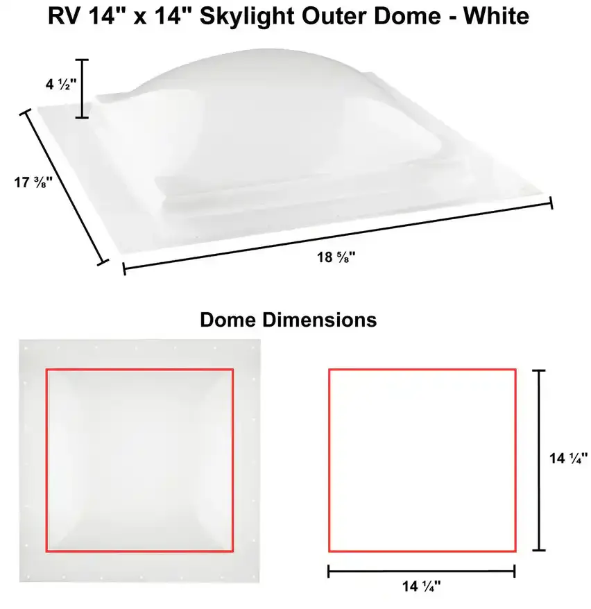 RV 14 x 14 Skylight Outer Dome White SKU 165404629 005.webp