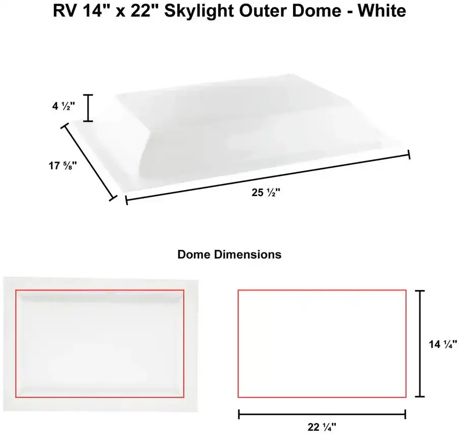 RV 14 x 22 Skylight Outer Dome White SKU 165404620 001.webp