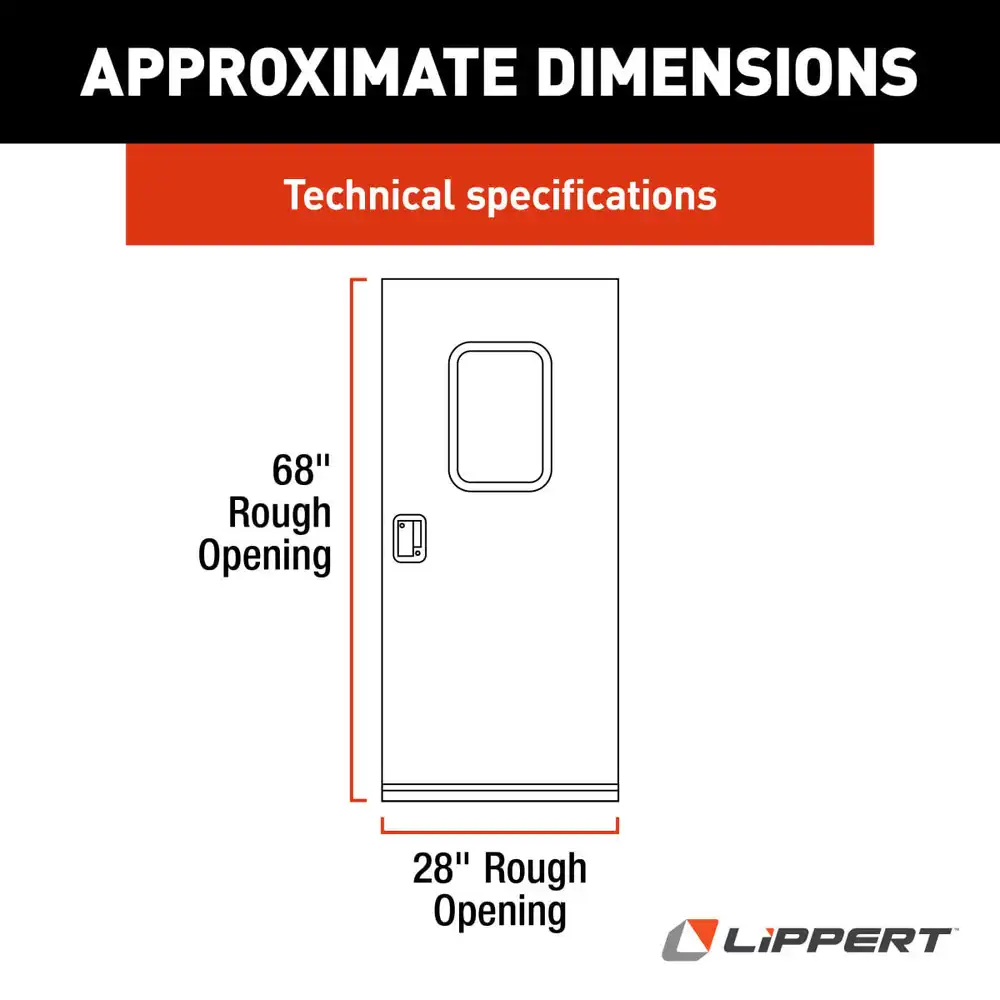 Right Hinge RV Square Entry Door with Screen Door