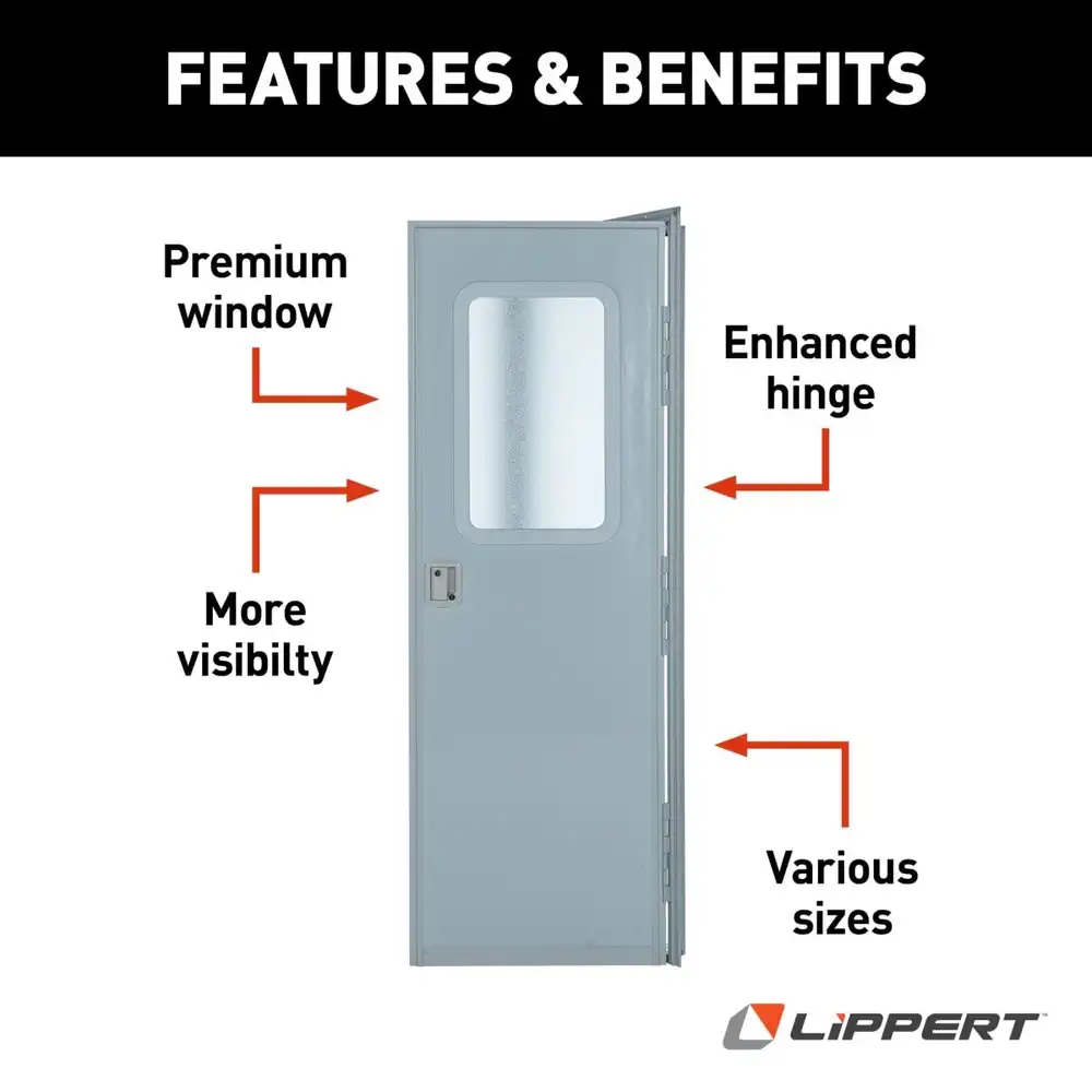 Right Hinge RV Square Entry Door with Screen Door