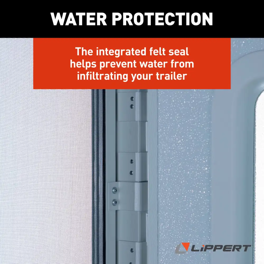 Right Hinge RV Radius Entry Door with Screen Door - Polar White 