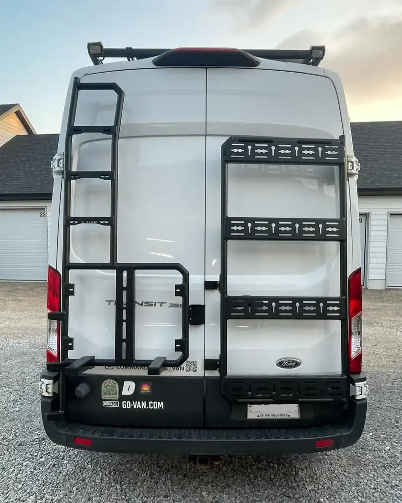 Spare tire holder with ladder - Left door - FORD TRANSIT - PHLÖ SYSTEM