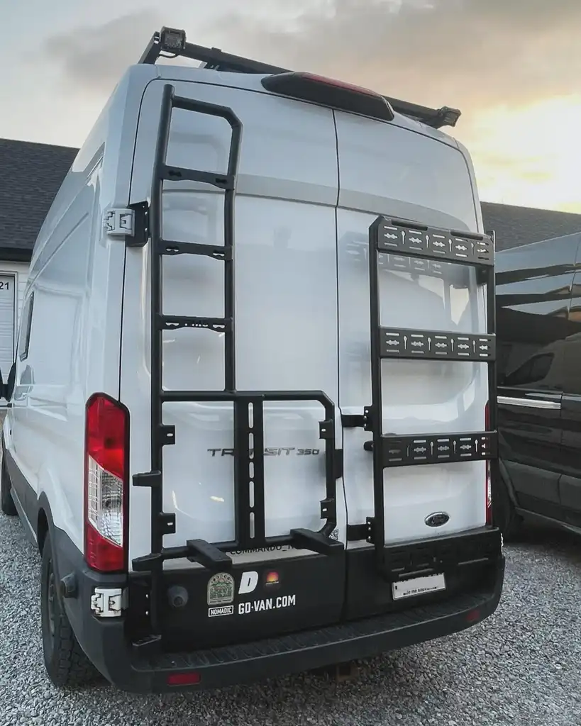 Spare tire holder with ladder - Left door - FORD TRANSIT - PHLÖ SYSTEM