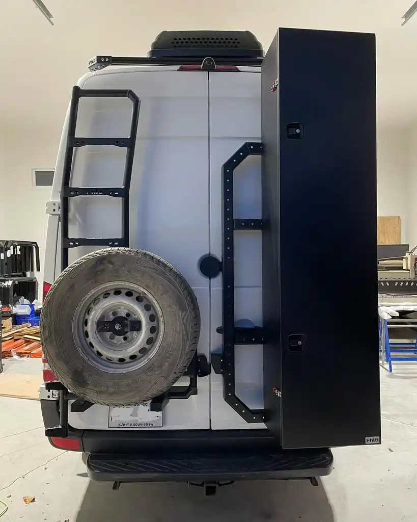 Spare tire holder with ladder - Left door - FORD TRANSIT - PHLÖ SYSTEM