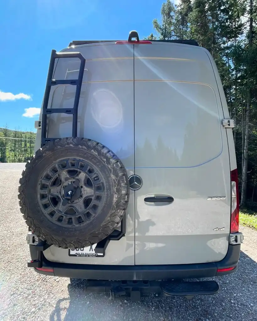 Spare Tire Holder with Integrated Ladder – Left Door – Ford Transit