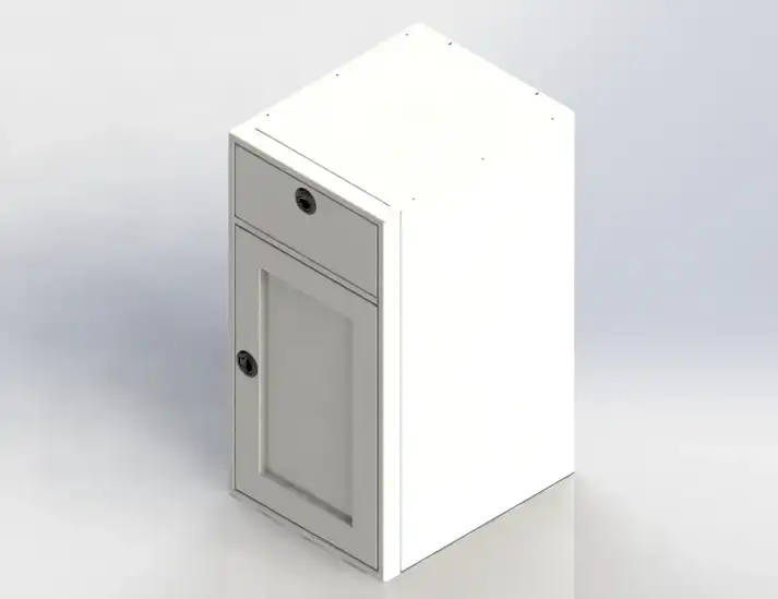 18" Base One Door and One Drawer - Aluminium Powder Coat