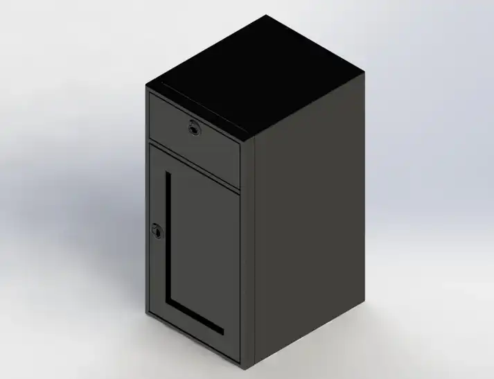18" Base One Door and One Drawer - Aluminium Powder Coat