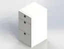 18" Three Drawer Base Cabinet - Aluminium Powder Coat