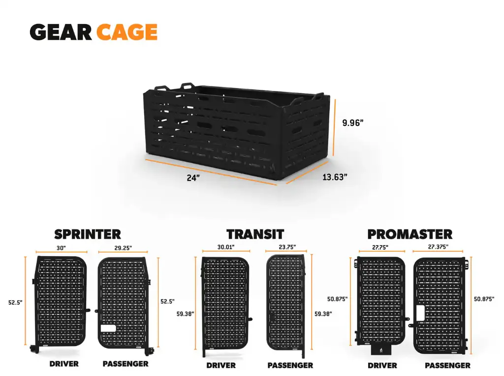 ADVENTURE VAN REAR PLATFORM GEAR CAGE