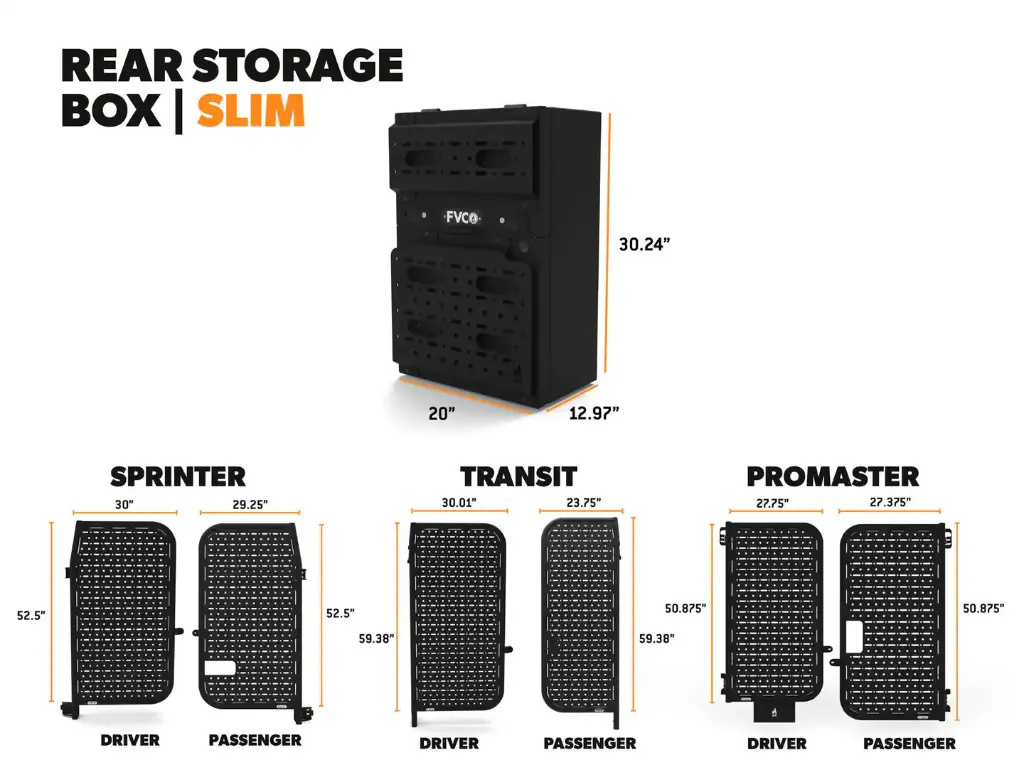 Van Rear Storage Box - Slim