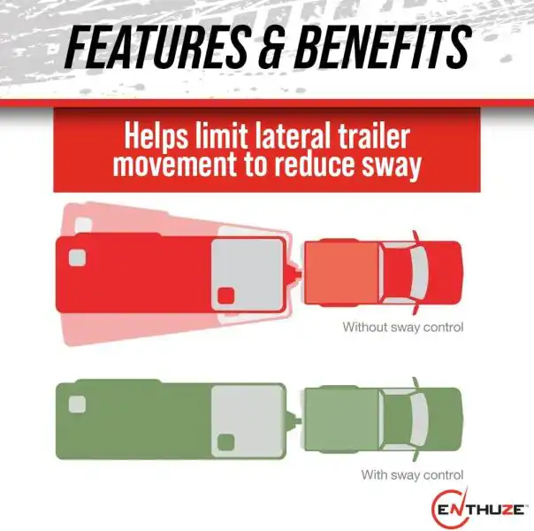 Enthuze Round Weight Distribution Hitch, 10K, With Sway Control, Ball and Chains 