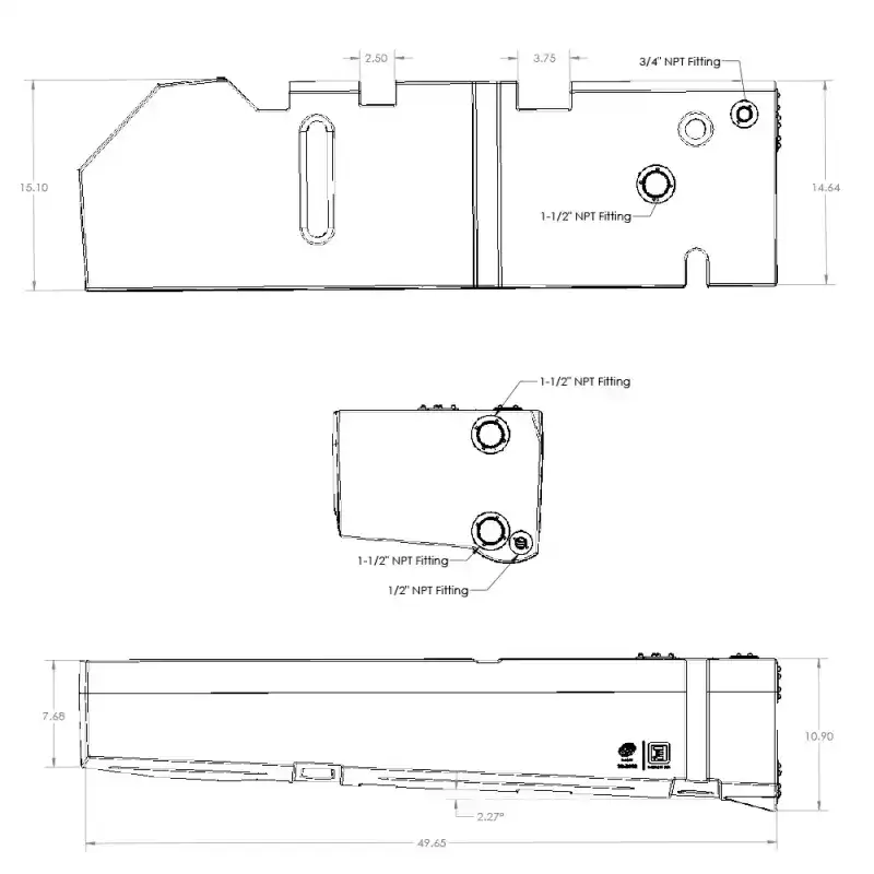 22 Gallon Drivers Side Undercarriage Fresh/Grey Water Tank for 2015-2026 Ford Transit 148" & 148" EXT