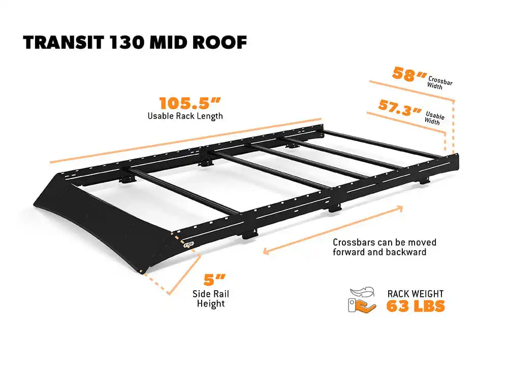 Transit Van Low Pro Roof Rack | 130" Mid Roof