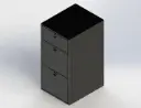 18" Three Drawer Base Cabinet - Aluminium Powder Coat