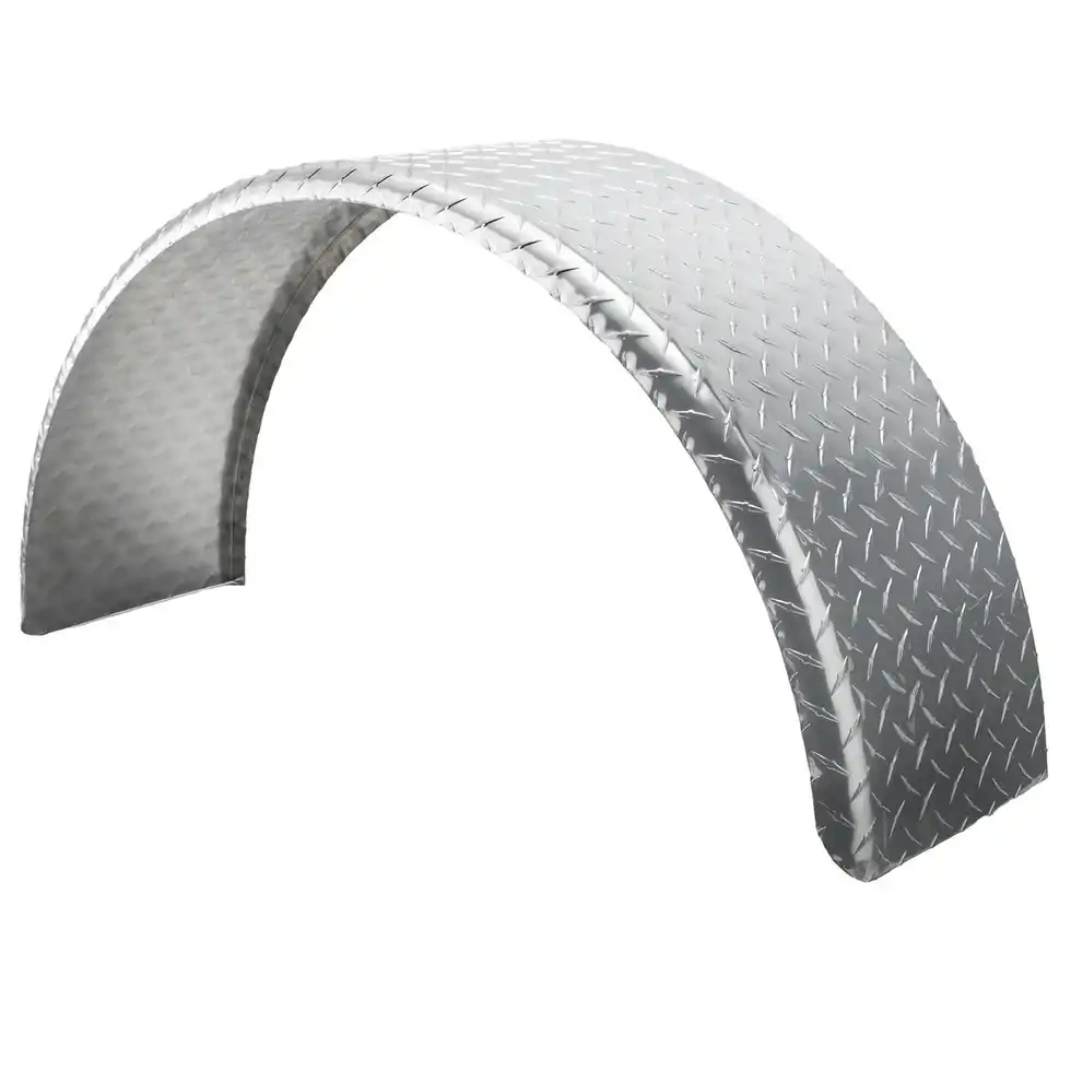 ToughGrade Aluminum Diamond Plate Round Top Trailer Fender 10" X 36" X 18"