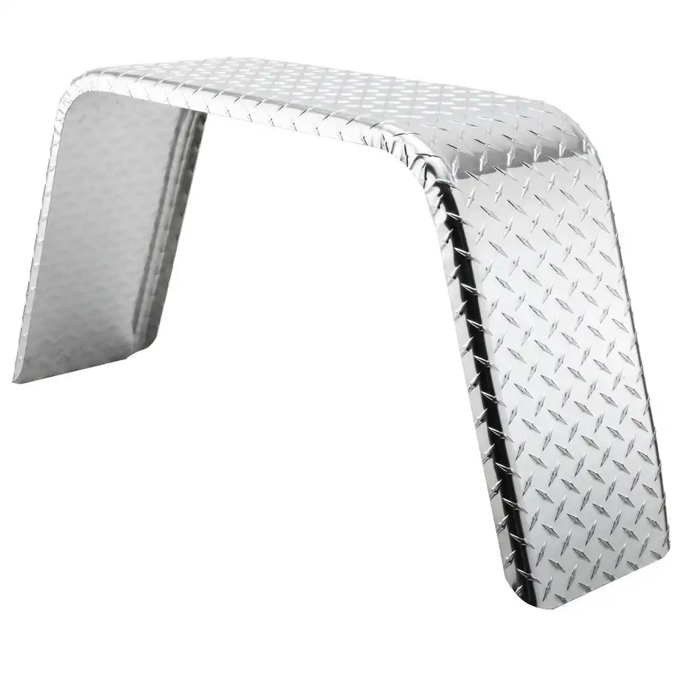 Aluminum Diamond Plate Flat Top Trailer Fender 10" X 34" X 17"