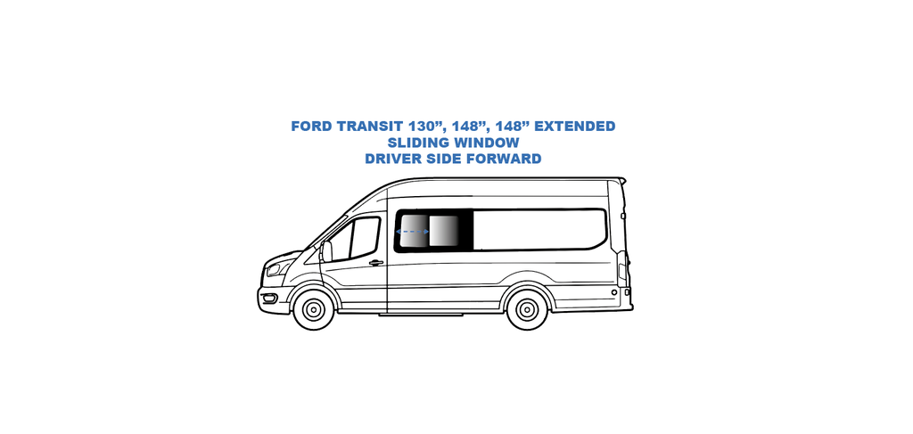 Fenêtre coulissante - Côté conducteur vers l'avant - FORD TRANSIT - (TL201-SE)