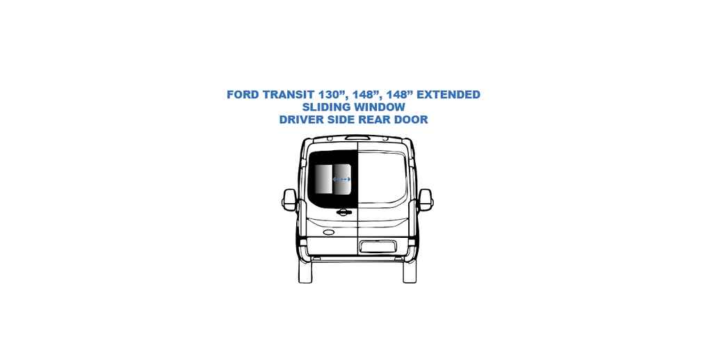 Fenêtre coulissante - Porte cargo arrière côté conducteur - FORD TRANSIT - (TL215-SE)