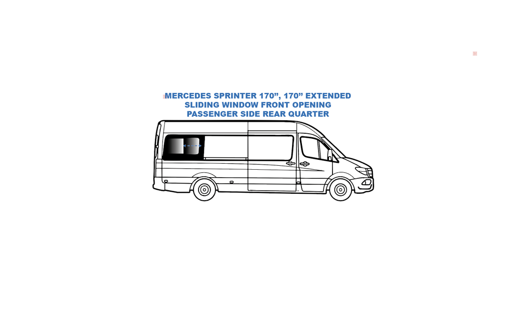 Sliding window - Passenger Side Rear Quarter - MERCEDES SPRINTER - (SR103-SE)