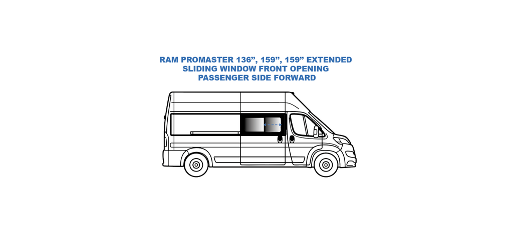 Fenêtre coulissante - Porte coulissante côté passager - RAM PROMASTER - (RR301-SE)