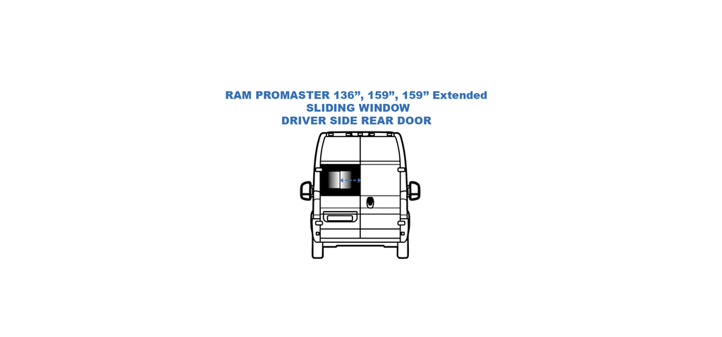 Fenêtre coulissante - Côté conducteur porte arrière - RAM PROMASTER - (RL314-SE)