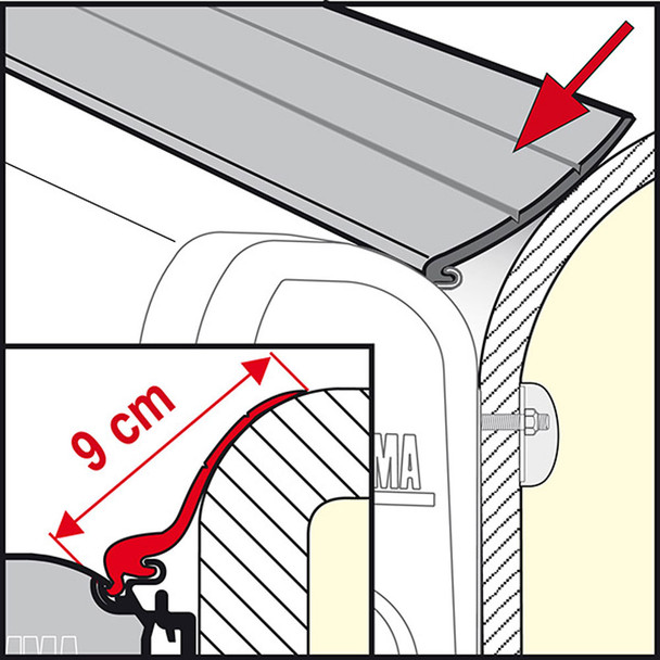 Fiamma F45S Grey Rubber Rain Guard Seal (10 Ft. minimum)