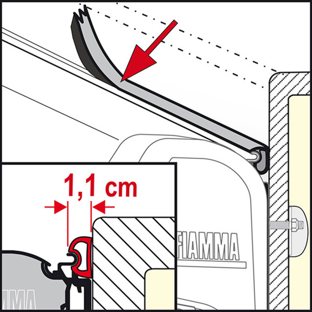 Fiamma F45S Small Rubber Rain Guard Seal - (10 Ft. minimum) 