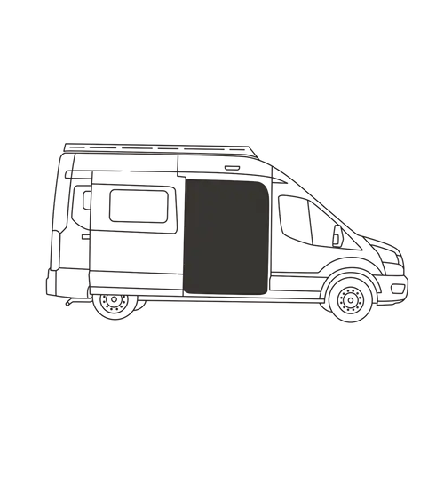 Cloison isolante pour porte latérale – Ford Transit toit moyen/haut