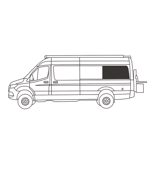 couvre-fenêtre latérales (rangée 3) Sprinter 170WB | Côté conducteur