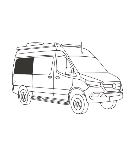 Fenêtres latérales (rangée 2) Sprinter 144WB | Côté passager