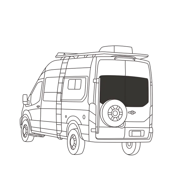Couvre-vitres isolants pour portes arrière – Ford Transit 2015+ toit moyen/haut